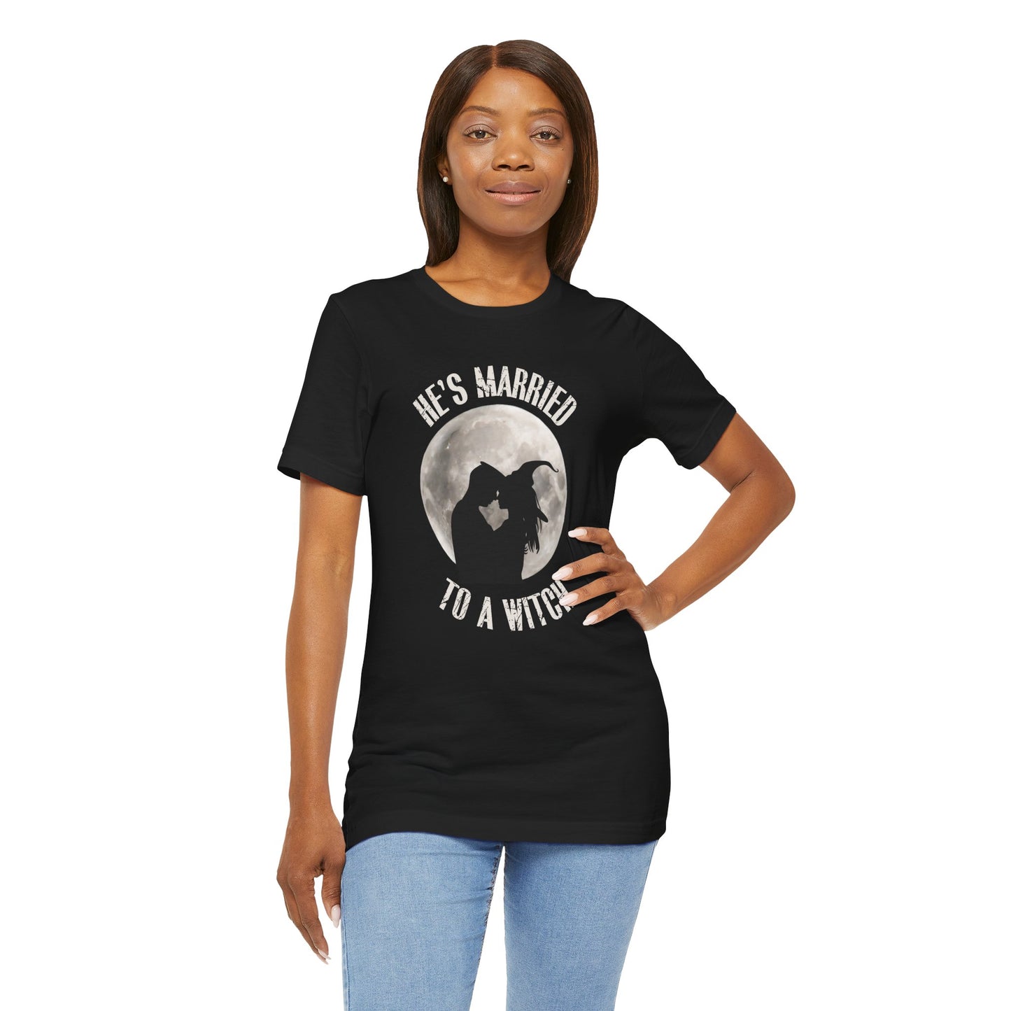 He's Married to a Witch Tee - Unisex Short Sleeve Graphic T-Shirt
