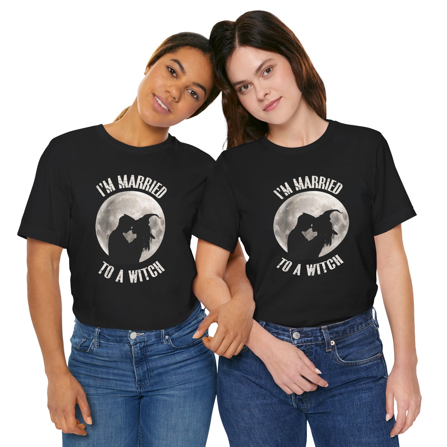 I'm Married to a Witch Unisex Jersey Tee - Perfect for Halloween & Spooky Season