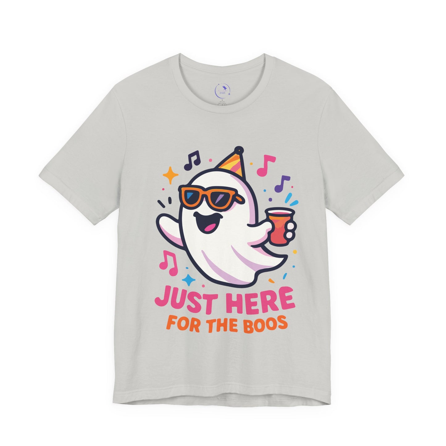 'Just Here For The Boos' Ghost Vibing Unisex T-Shirt - Funny Halloween Cute Apparel