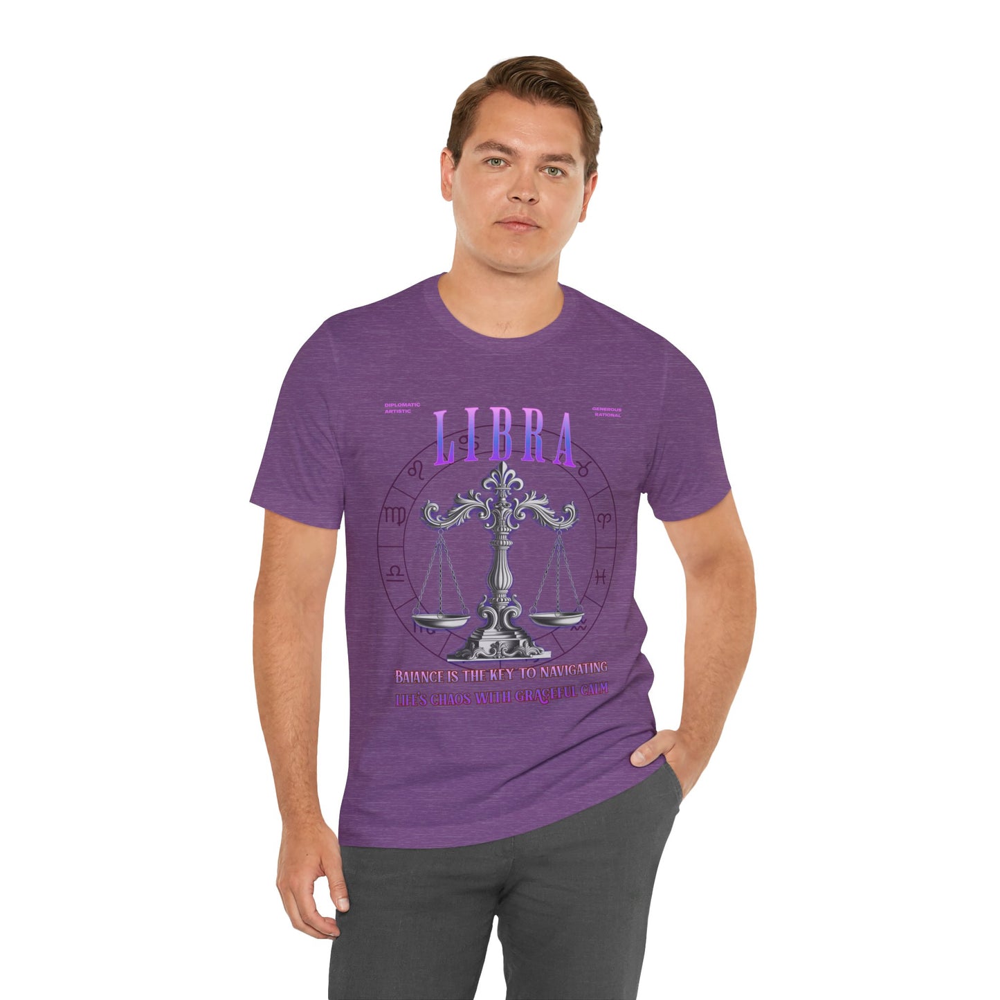 Libra Scales Unisex Short Sleeve Tee - Astrology Shirt and Zodiac Gift