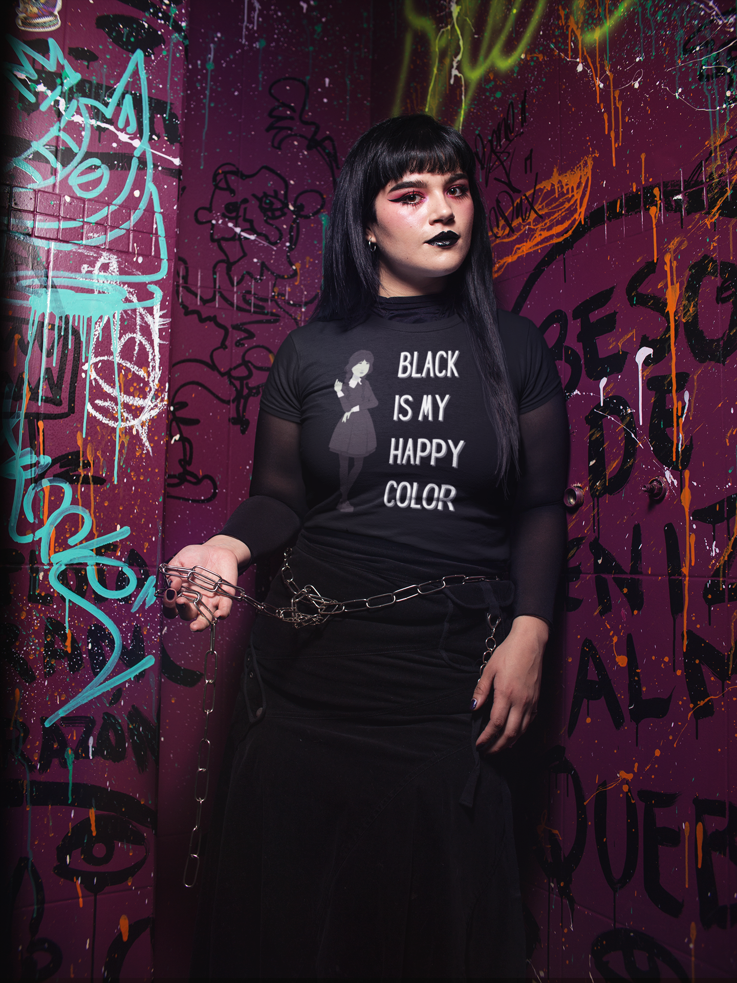 'Black is My Happy Color' Wednesday - Unisex Jersey T-Shirt | Ravensmile Designs