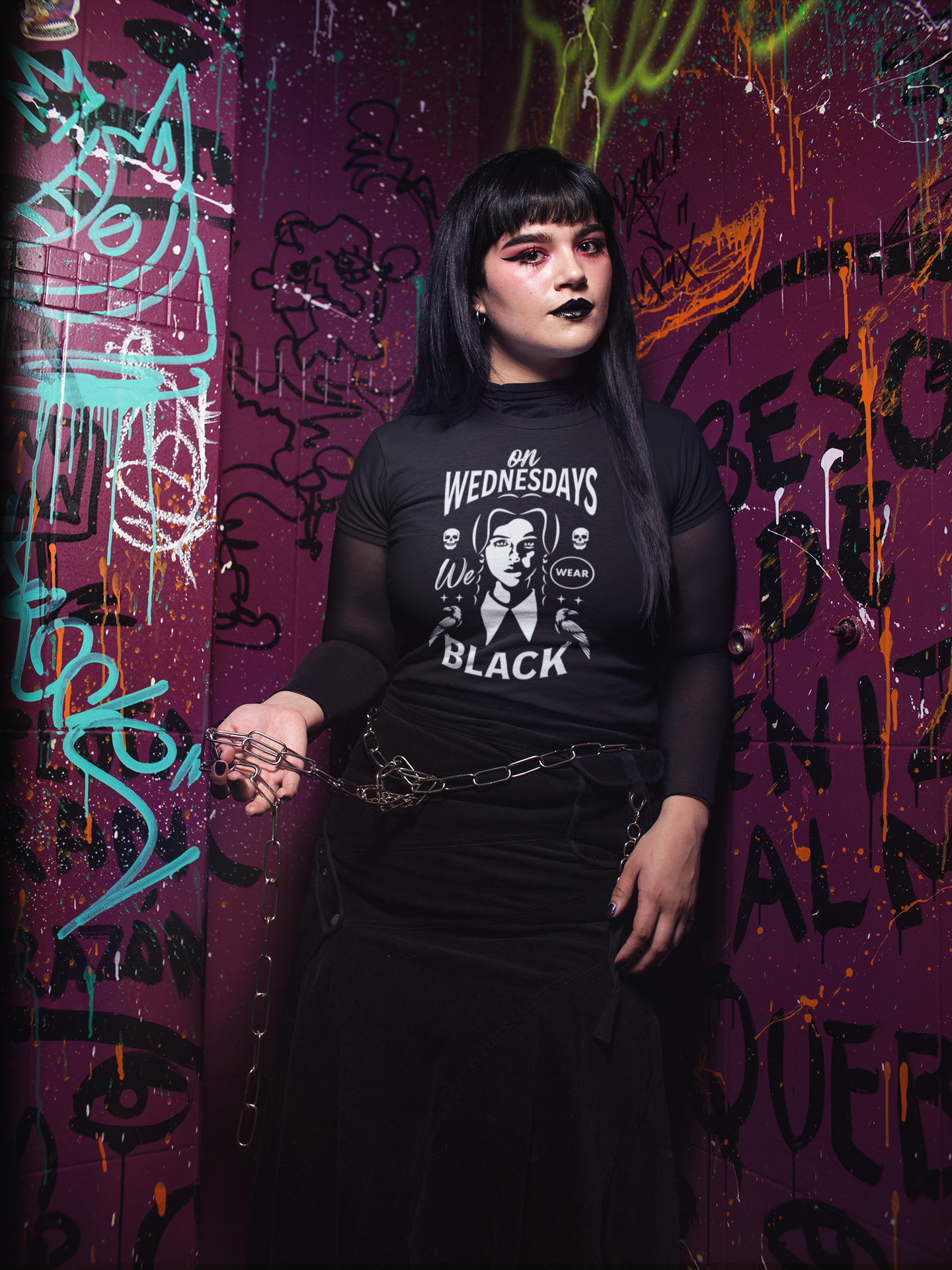 'On Wednesday We Wear Black' 90s Wednesday - Unisex Jersey T-Shirt | Ravensmile Designs