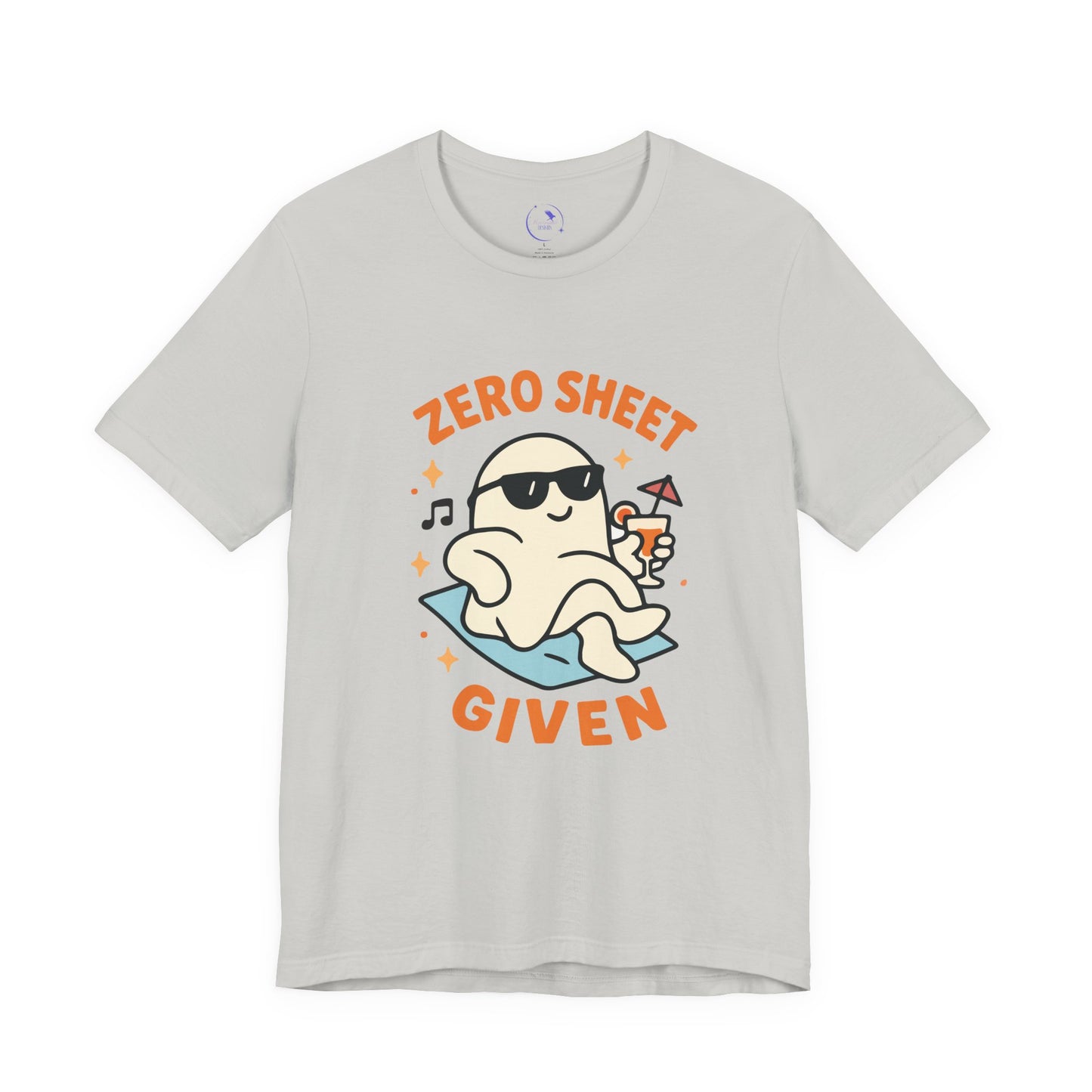 'Zero Sheet Given' Ghost Vibing Unisex T-Shirt - Funny Halloween Cute Apparel