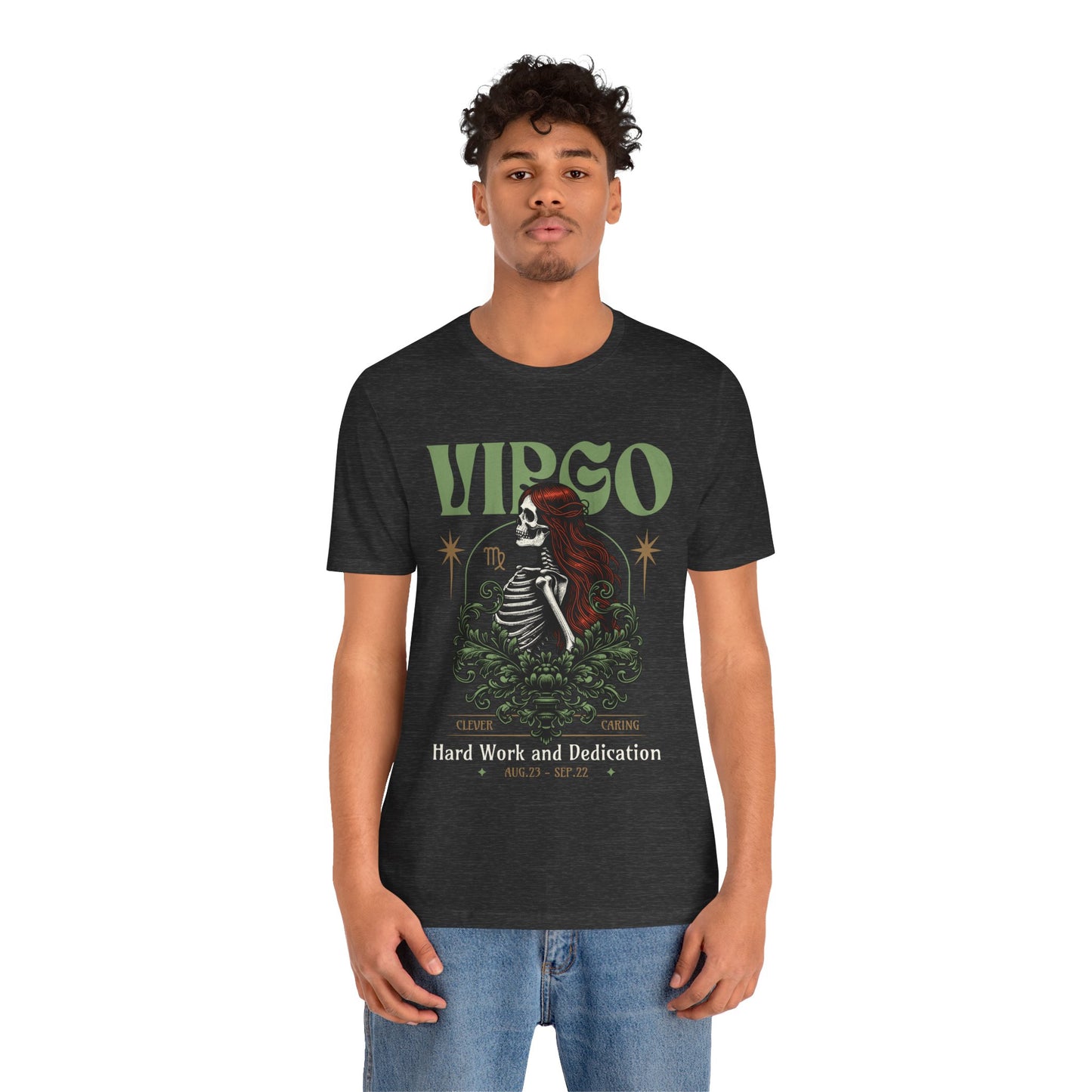 Virgo Skeleton Unisex Short Sleeve Tee - Astrology Shirt and Zodiac Gift