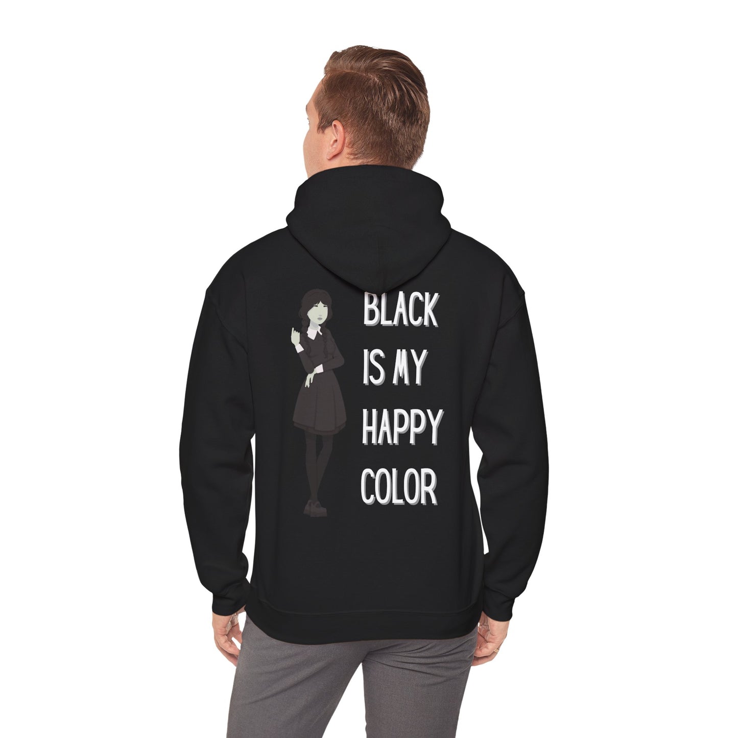 "Black is my Happy Color" Unisex Heavy Blend Hooded Sweatshirt