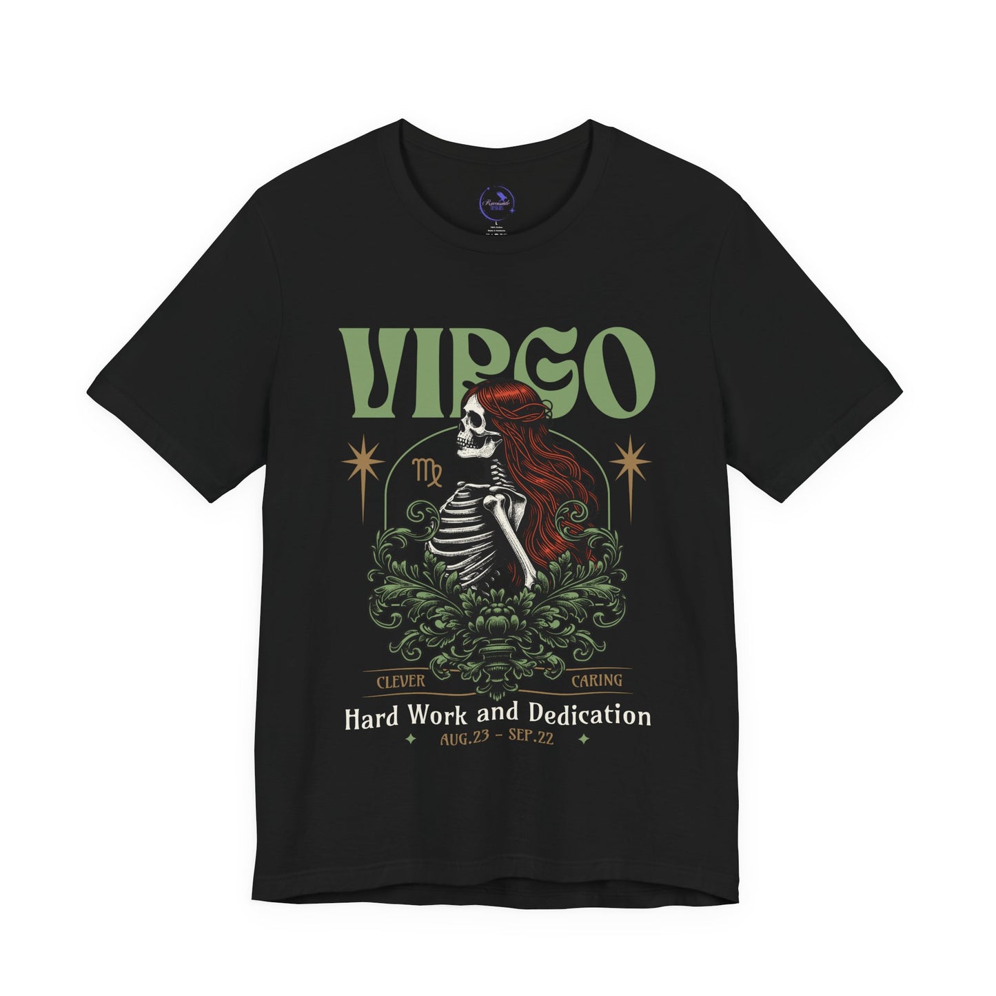 Virgo Skeleton Unisex Short Sleeve Tee - Astrology Shirt and Zodiac Gift