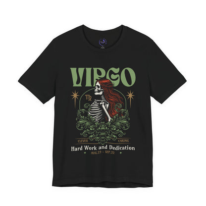 Virgo Skeleton Unisex Short Sleeve Tee - Astrology Shirt and Zodiac Gift