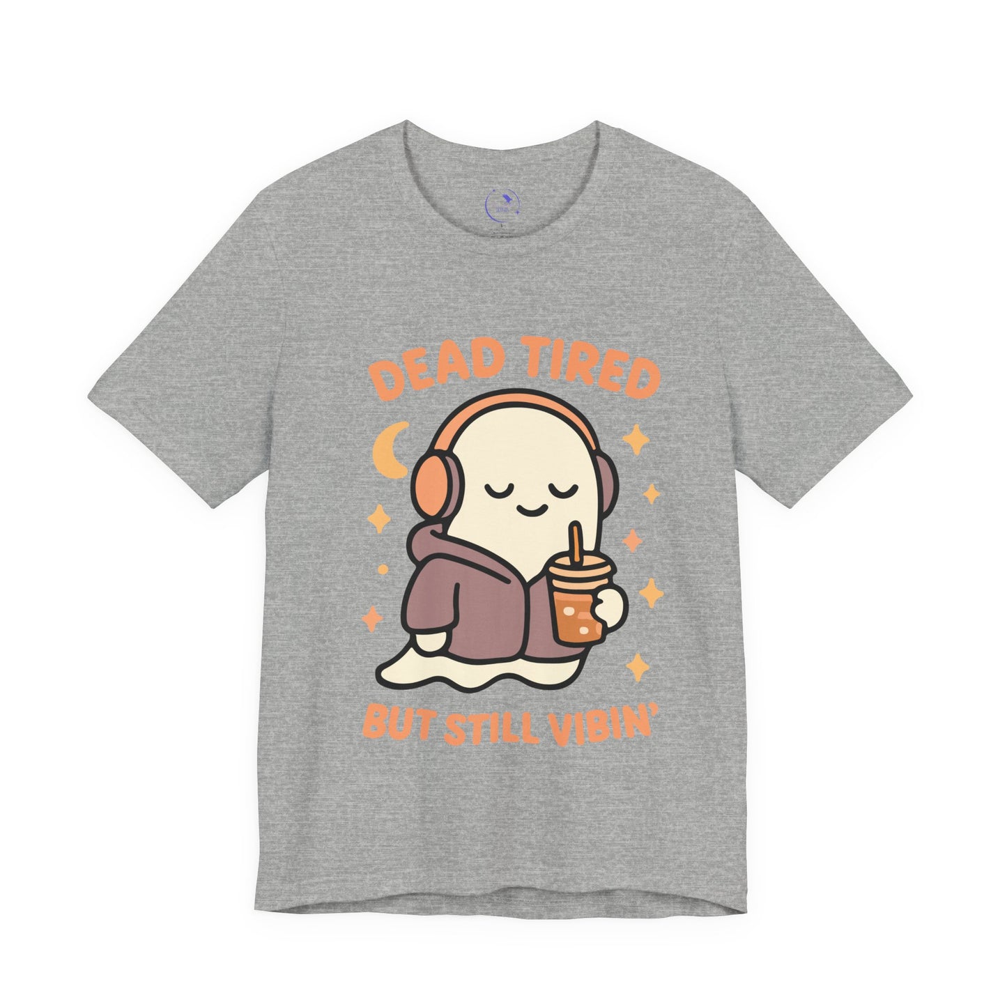 'Dead Tired' Ghost Vibing Unisex T-Shirt - Funny Halloween Cute Apparel