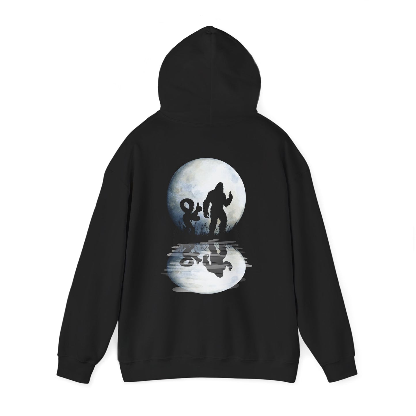 "Bigfoot and Alien Moonlight" Unisex Heavy Blend Hooded Sweatshirt