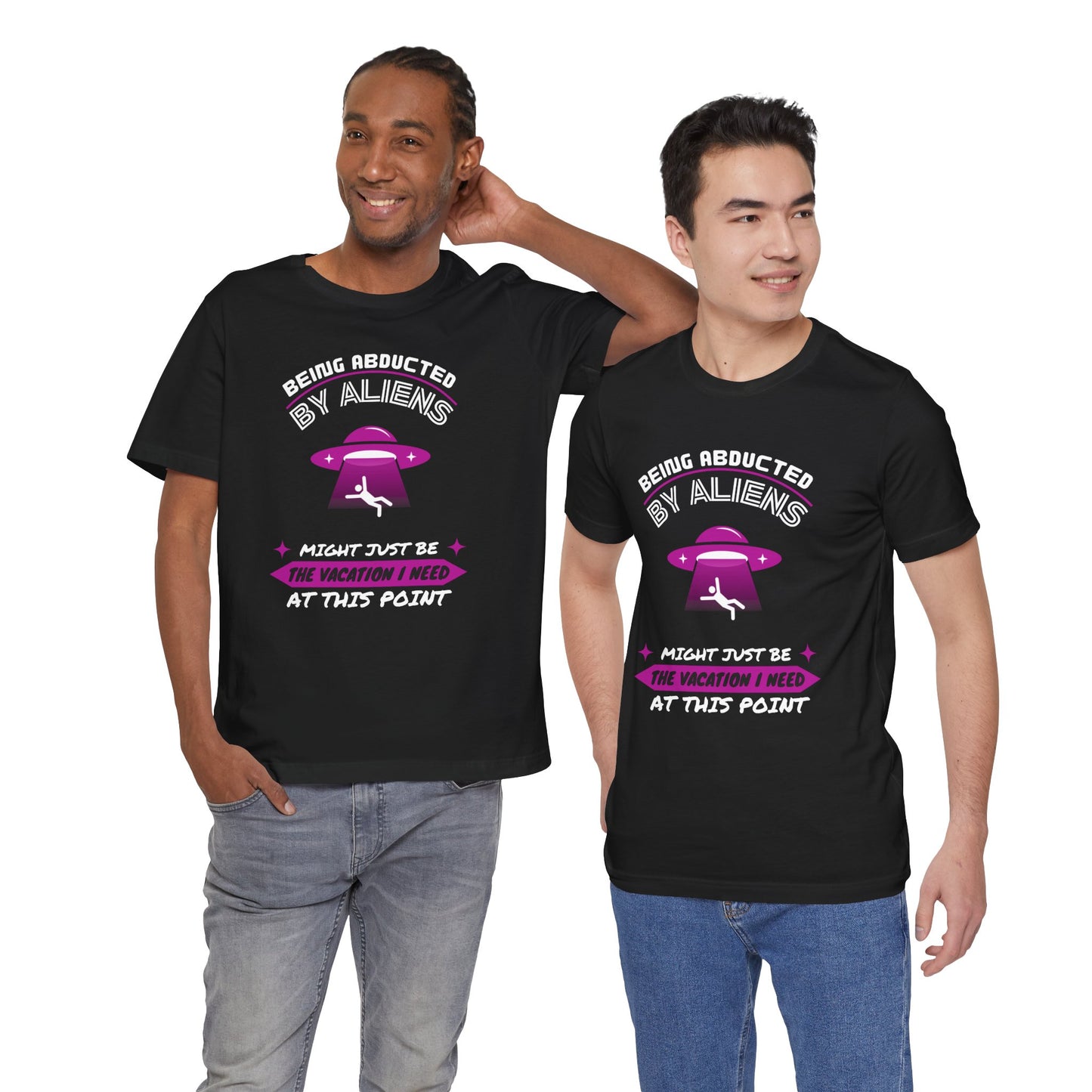 Alien Abduction Humor Tee (Fuchsia) - Perfect Gift for Sci-Fi Lovers