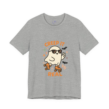 'Creep It Real' Ghost Vibing Unisex T-Shirt - Funny Halloween Cute Apparel