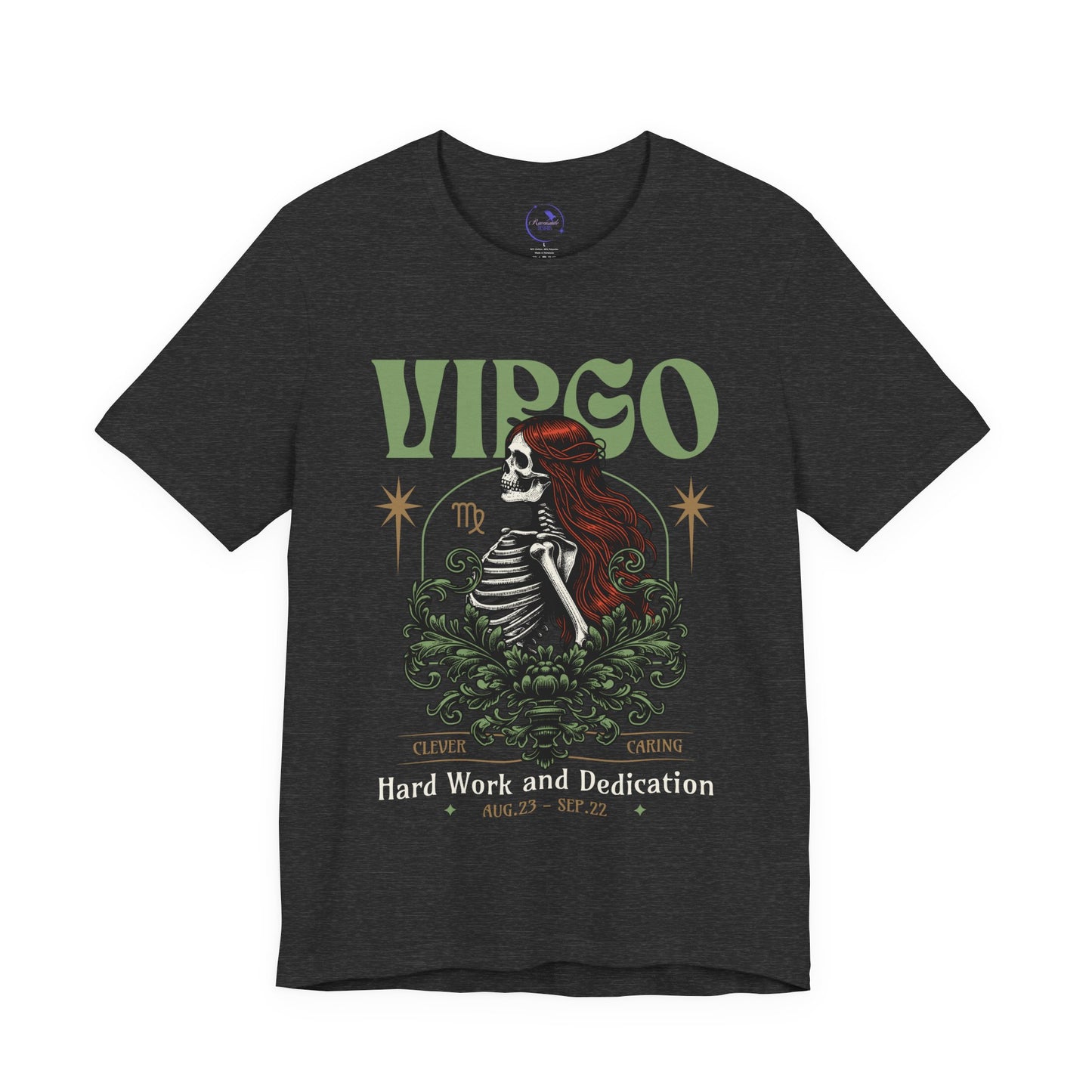 Virgo Skeleton Unisex Short Sleeve Tee - Astrology Shirt and Zodiac Gift