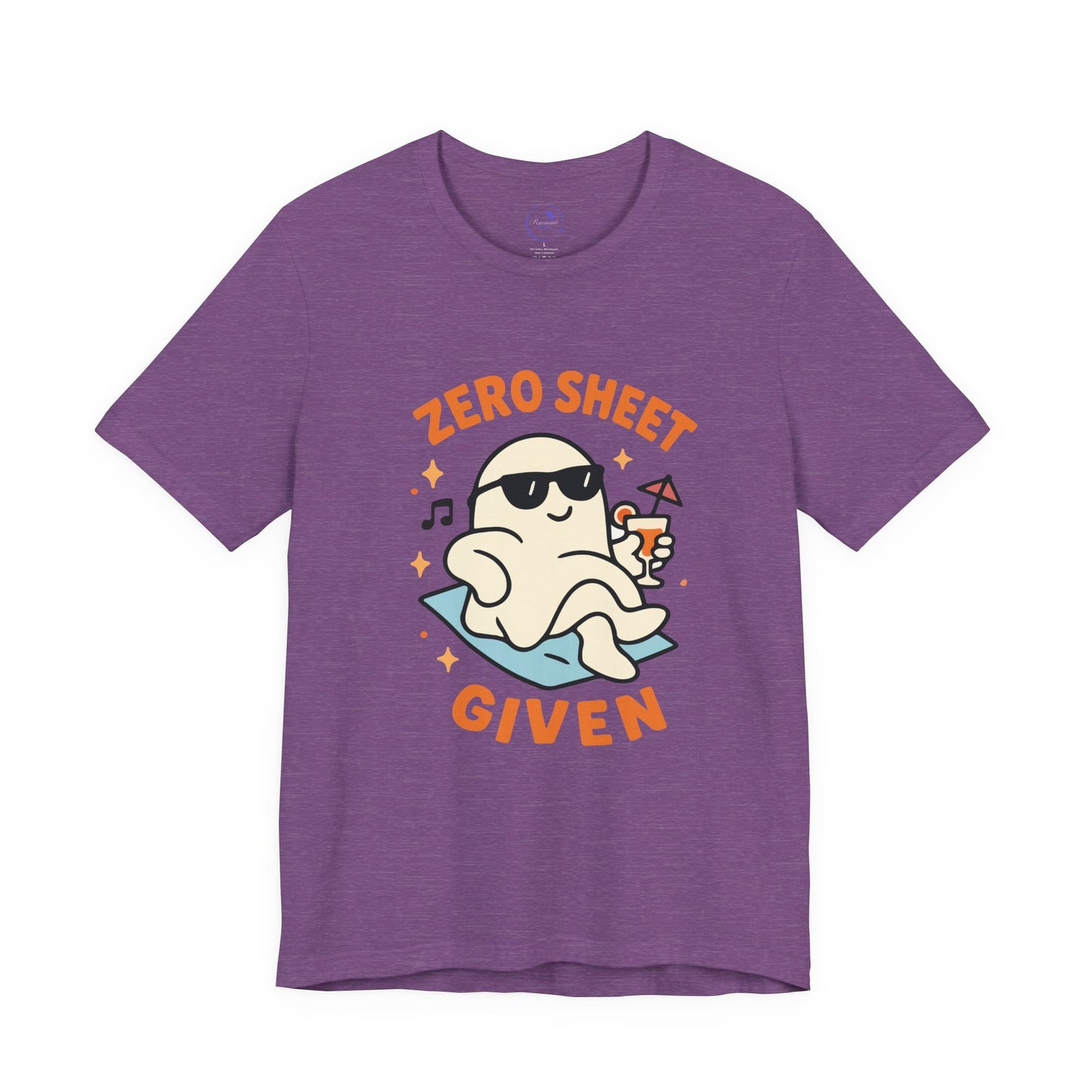 'Zero Sheet Given' Ghost Vibing Unisex T-Shirt - Funny Halloween Cute Apparel