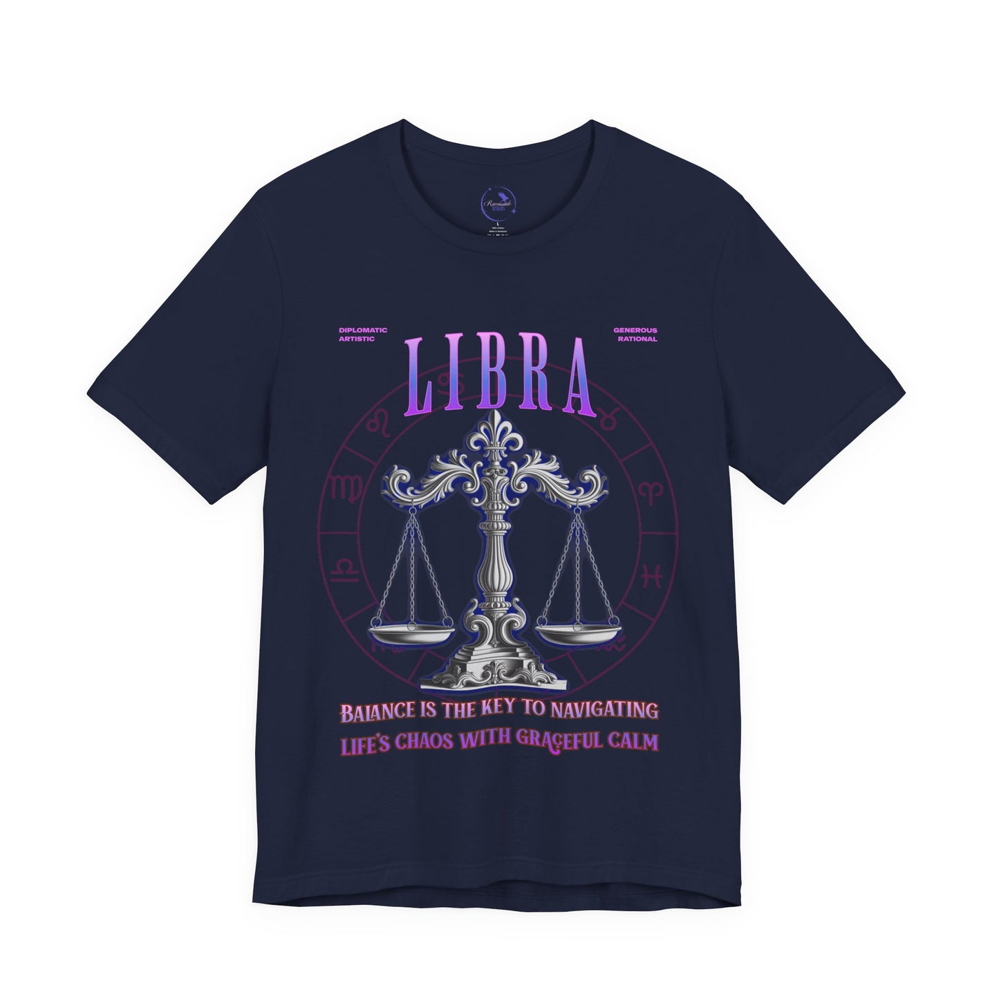 Libra Scales Unisex Short Sleeve Tee - Astrology Shirt and Zodiac Gift