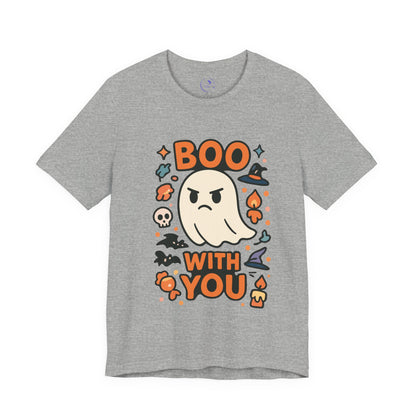 'Boo With You' Ghost Vibing Unisex T-Shirt - Funny Halloween Cute Apparel