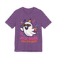 'Just Here For The Boos' Ghost Vibing Unisex T-Shirt - Funny Halloween Cute Apparel