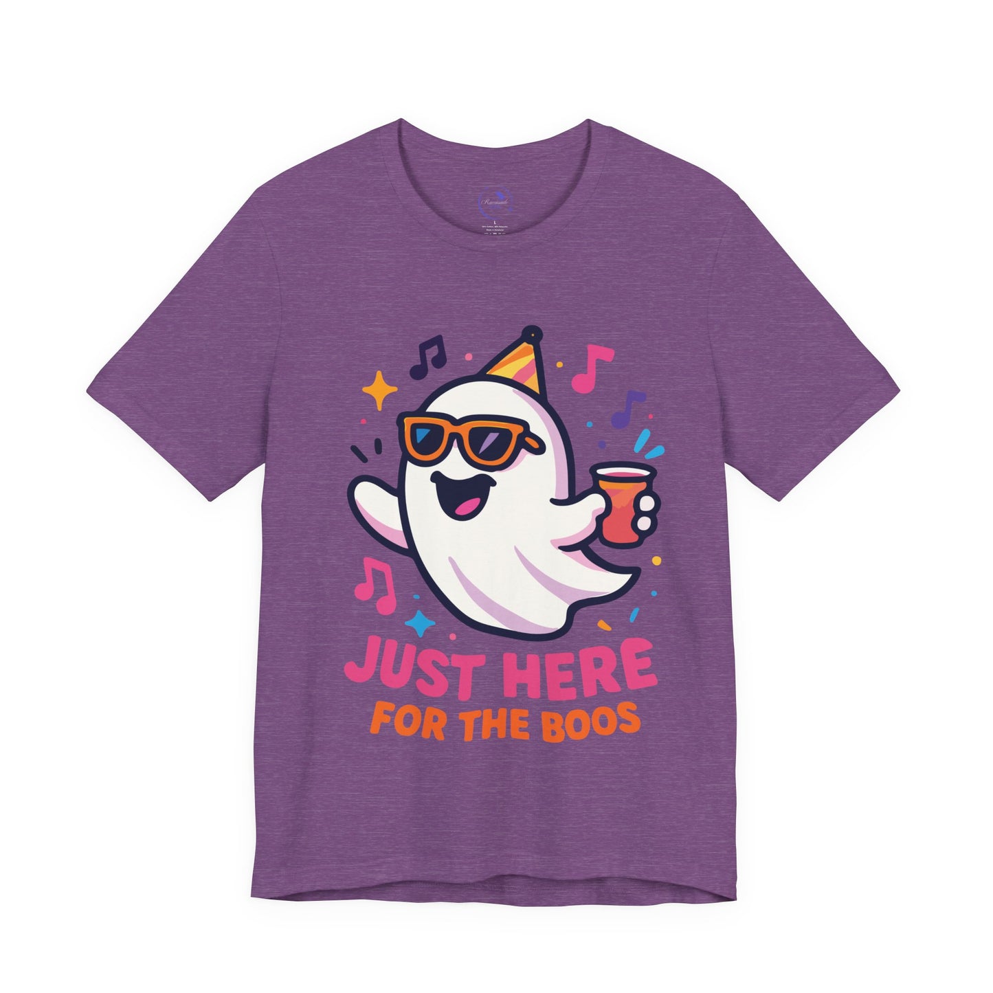 'Just Here For The Boos' Ghost Vibing Unisex T-Shirt - Funny Halloween Cute Apparel