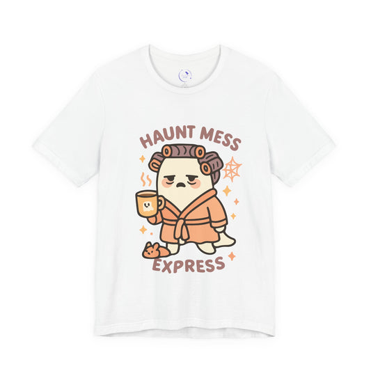 'Haunt Mess Express' Ghost Vibing Unisex T-Shirt - Funny Halloween Cute Apparel