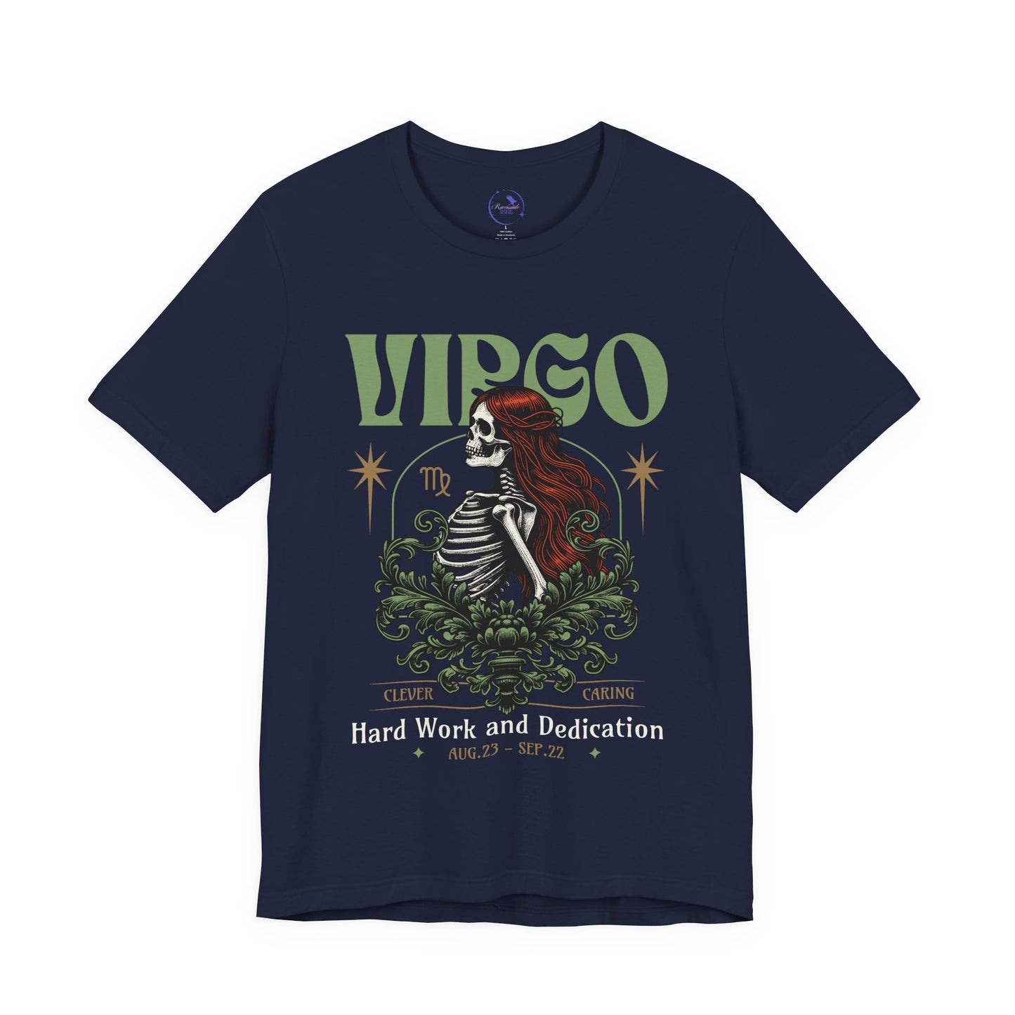 Virgo Skeleton Unisex Short Sleeve Tee - Astrology Shirt and Zodiac Gift