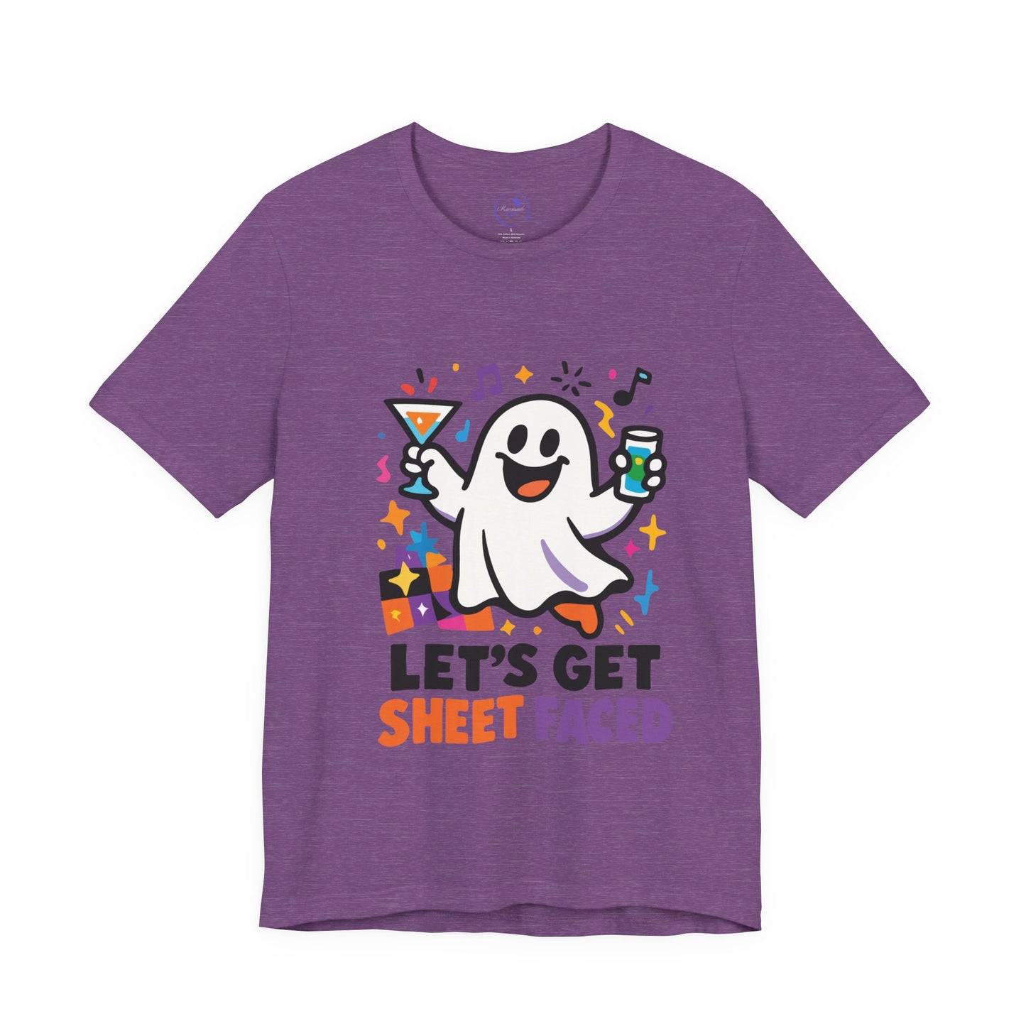 'Let's Get Sheet Faced' Ghost Vibing Unisex T-Shirt - Funny Halloween Cute Apparel