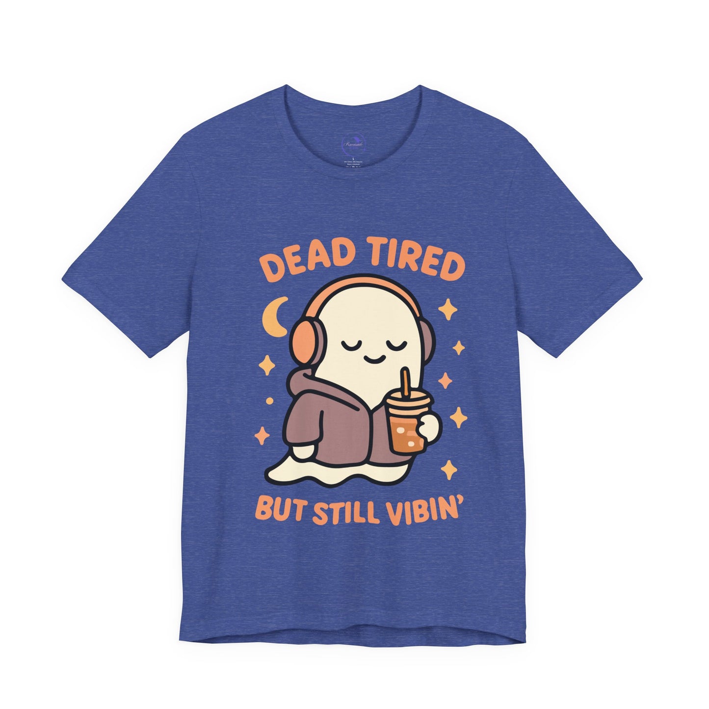 'Dead Tired' Ghost Vibing Unisex T-Shirt - Funny Halloween Cute Apparel