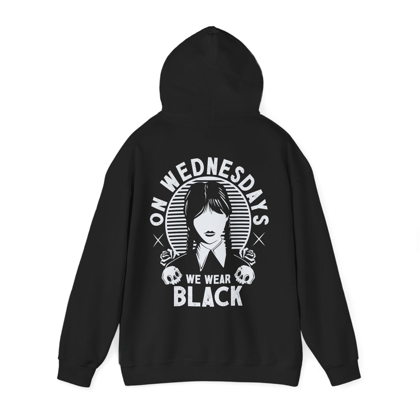 "On Wednesday We Wear Black" Unisex Heavy Blend Hooded Sweatshirt
