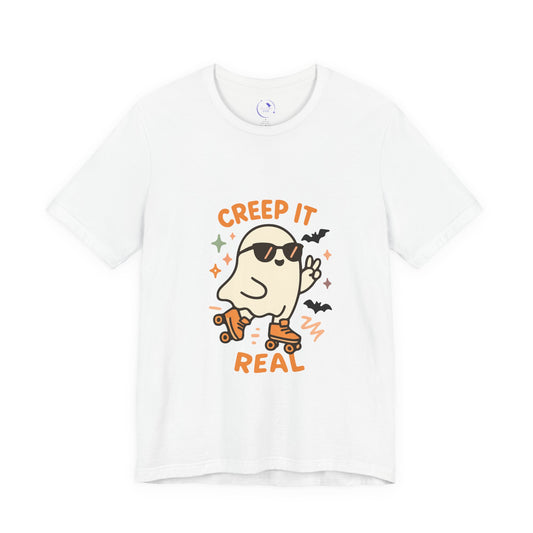 'Creep It Real' Ghost Vibing Unisex T-Shirt - Funny Halloween Cute Apparel