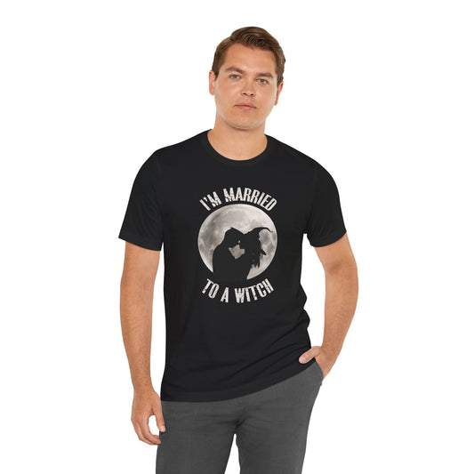 I'm Married to a Witch Unisex Jersey Tee - Perfect for Halloween & Spooky Season