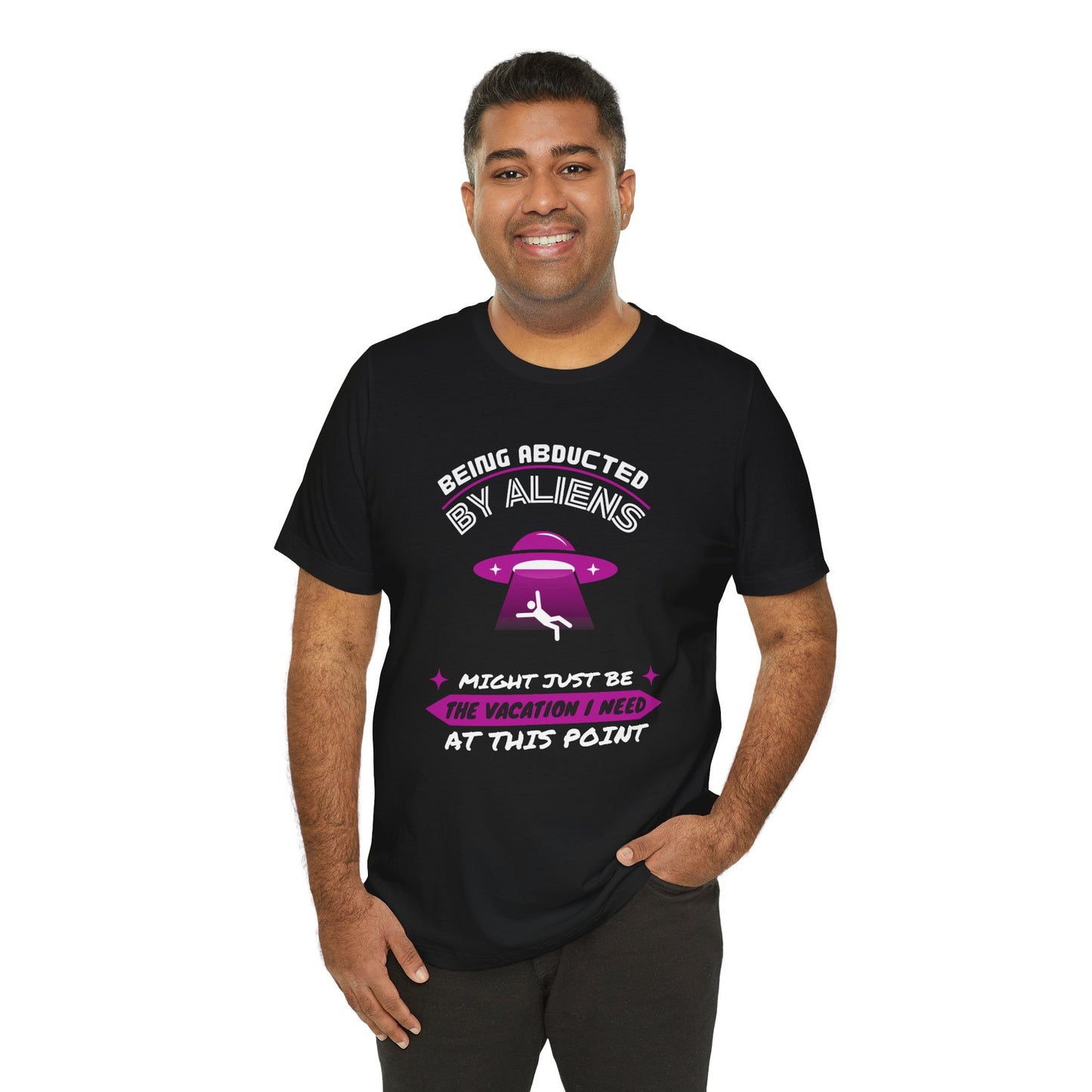 Alien Abduction Humor Tee (Fuchsia) - Perfect Gift for Sci-Fi Lovers