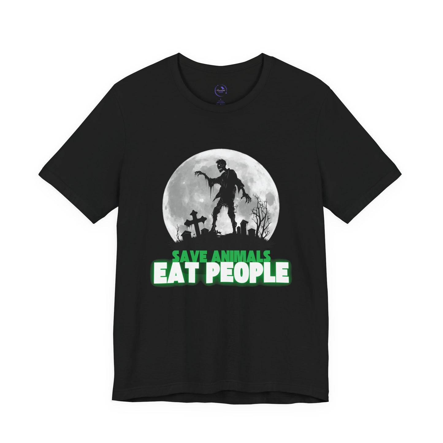 'Save Animals, Eat People' Funny - Unisex Jersey Short Sleeve T-Shirt