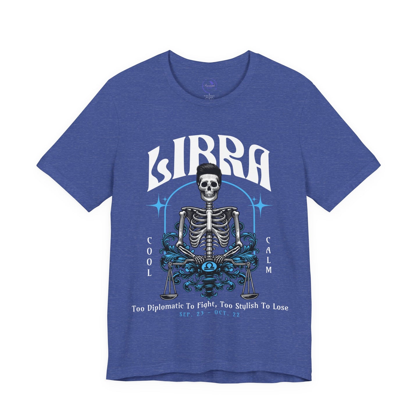 Libra Skeleton Unisex Short Sleeve Tee - Astrology Shirt and Zodiac Gift