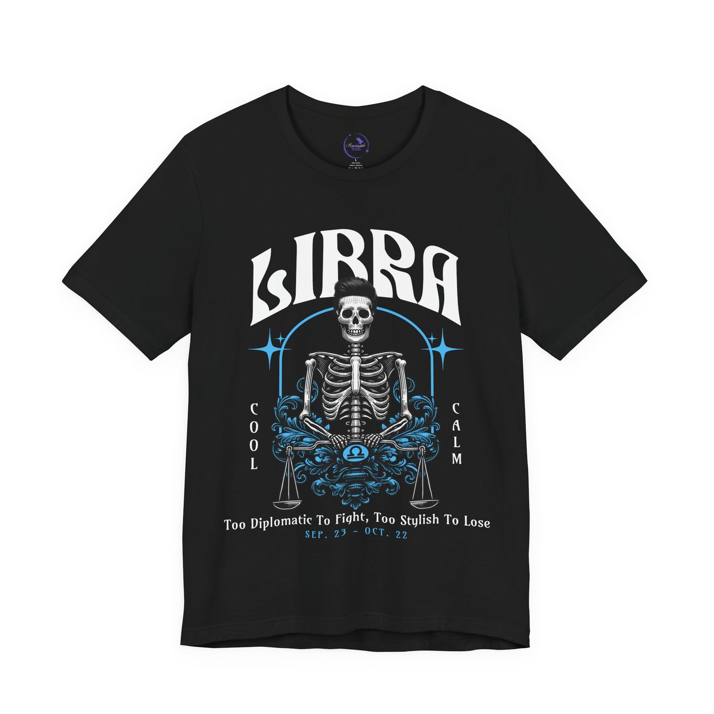 Libra Skeleton Unisex Short Sleeve Tee - Astrology Shirt and Zodiac Gift