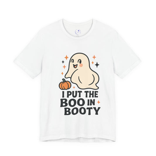 'I Put The Boo In Booty' Ghost Vibing Unisex T-Shirt - Funny Halloween Cute Apparel