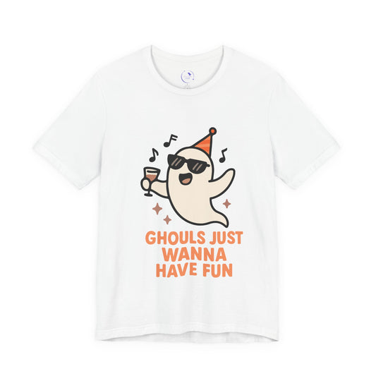 'Ghouls Just Wanna Have Fun' Ghost Vibing Unisex T-Shirt - Funny Halloween Cute Apparel