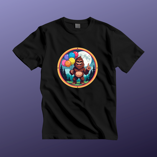 Bigfoot Balloon Graphic Tee, Fun T-Shirt for Adventure Lovers, Perfect for Parties, Gifts, Outdoor Events, and Casual Wear