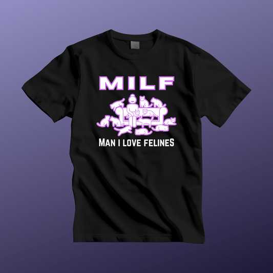 Cat Lover's MILF Tee - Unisex Jersey Short Sleeve T-Shirt, Funny Cat Shirt, Gift for Cat Moms, Pet Lover Apparel, Cute Animal Design
