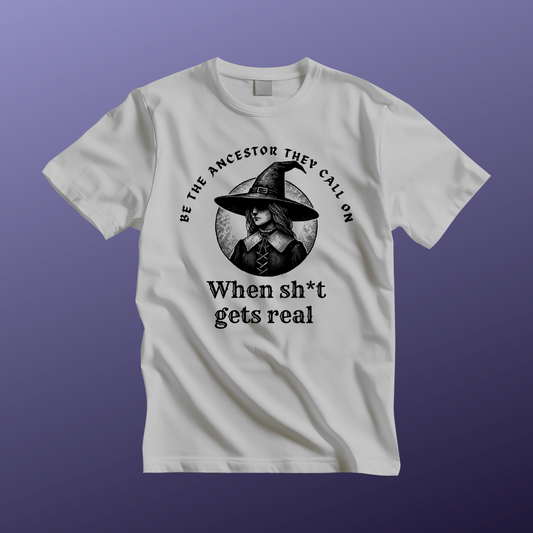 Witchy Ancestor Short Sleeve Tee - Unisex Halloween Shirt, Spooky Vintage Style, Cozy Gift for Witch Lovers, Occult Apparel