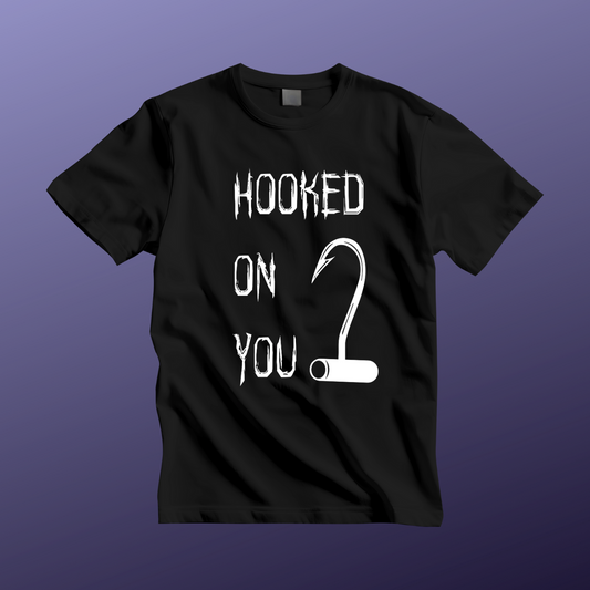 "Hooked on You" Scary Graphic Tee, Casual Unisex Last Summer T-Shirt, Gift for Fishermen or Horror Fans