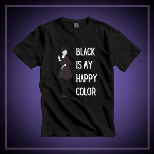 'Black is My Happy Color' Wednesday - Unisex Jersey T-Shirt | Ravensmile Designs