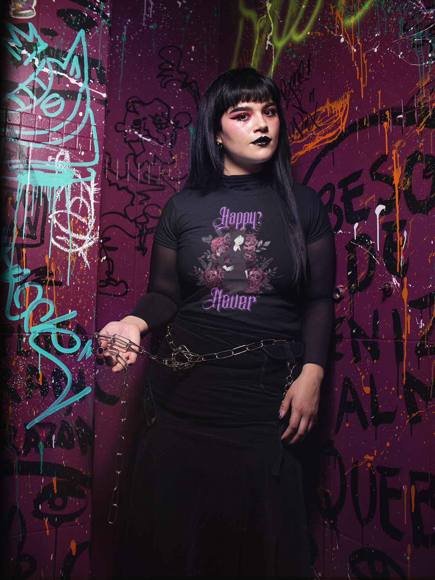 'Happy? Never' Wednesday - Unisex Jersey T-Shirt | Ravensmile Designs