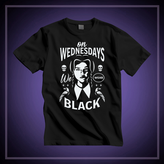 'On Wednesday We Wear Black'  90s Wednesday - Unisex Jersey T-Shirt | Ravensmile Designs
