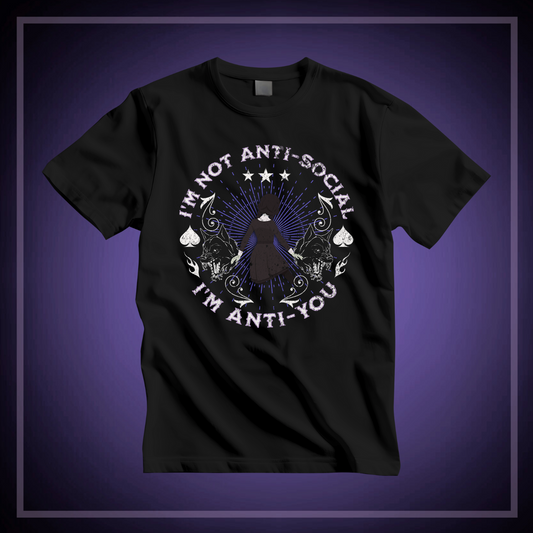 'I'm Not Anti-Social, I'm Anti-You' Wednesday - Unisex Jersey T-Shirt | Ravensmile Designs