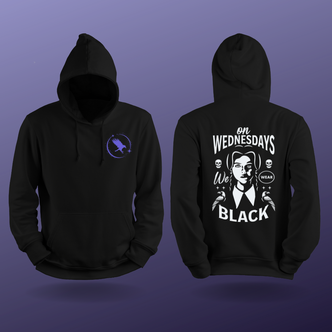 "On Wednesday We Wear Black 90s" Unisex Heavy Blend Hooded Sweatshirt