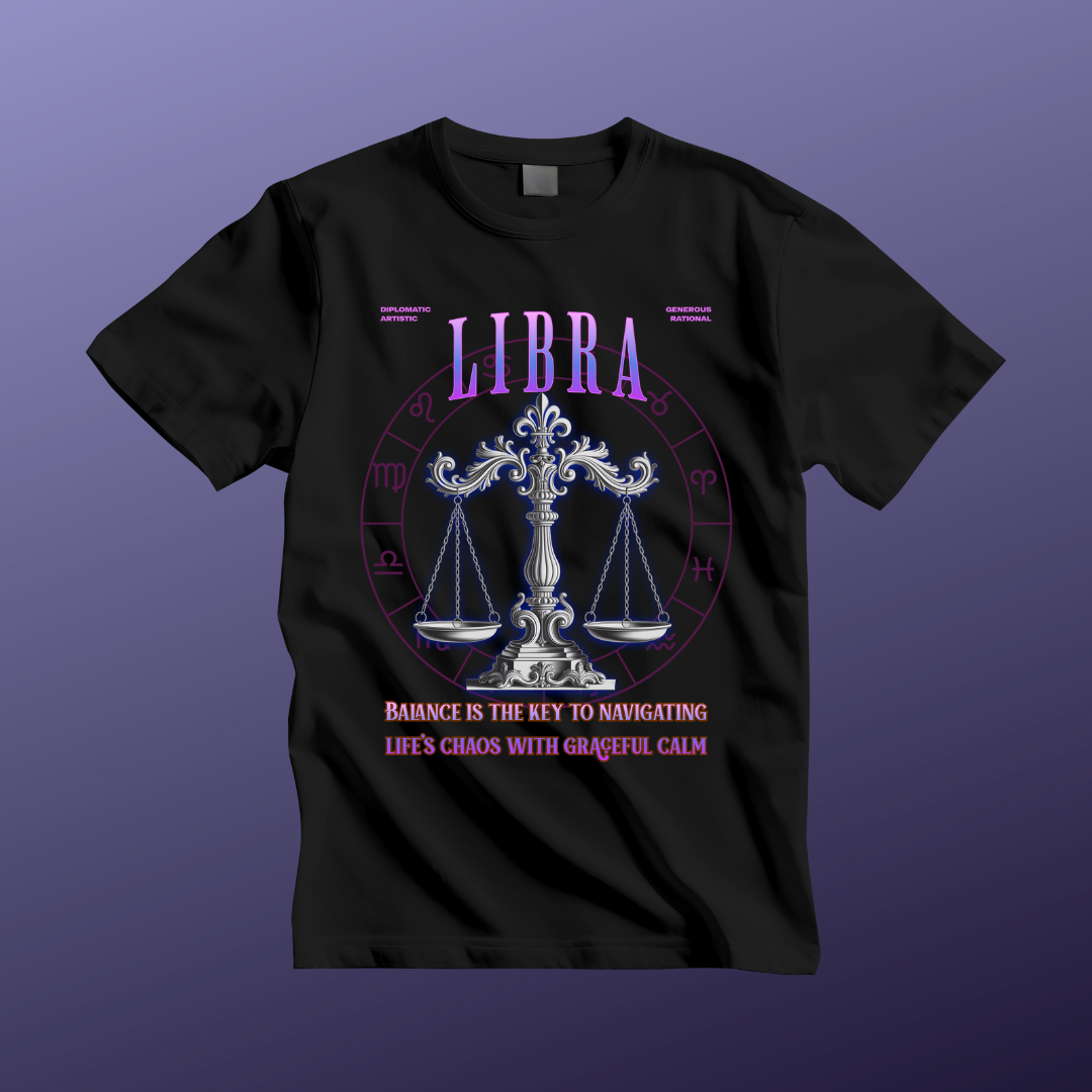 Libra Scales Unisex Short Sleeve Tee - Astrology Shirt and Zodiac Gift