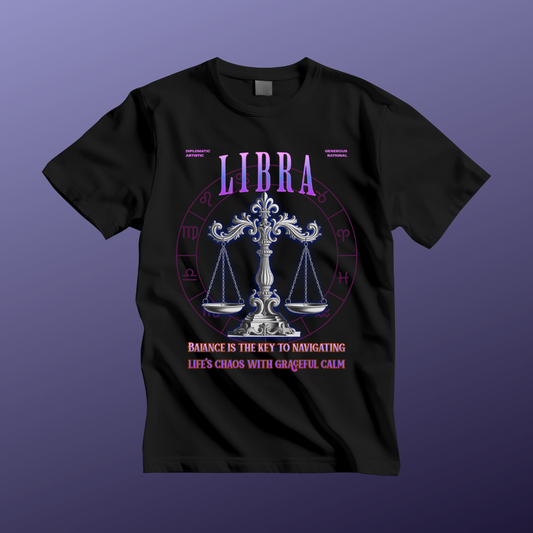 Libra Scales Unisex Short Sleeve Tee - Astrology Shirt and Zodiac Gift