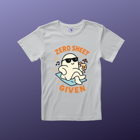 'Zero Sheet Given' Ghost Vibing Unisex T-Shirt - Funny Halloween Cute Apparel
