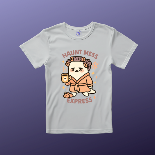 'Haunt Mess Express' Ghost Vibing Unisex T-Shirt - Funny Halloween Cute Apparel