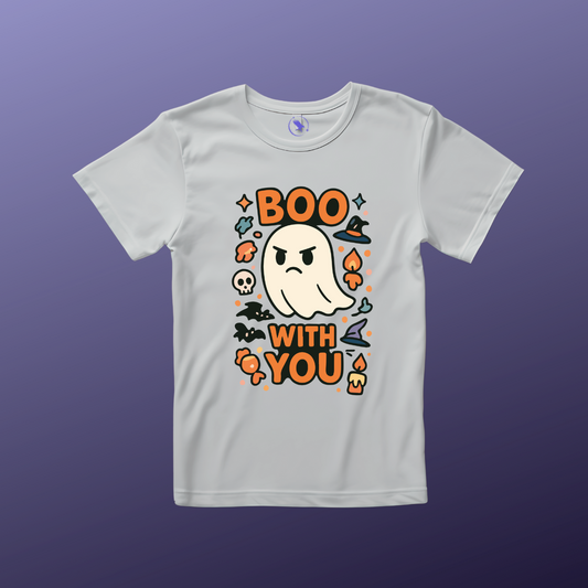 'Boo With You' Ghost Vibing Unisex T-Shirt - Funny Halloween Cute Apparel