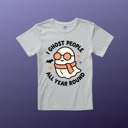 'I Ghost People' Ghost Vibing Unisex T-Shirt - Funny Halloween Cute Apparel