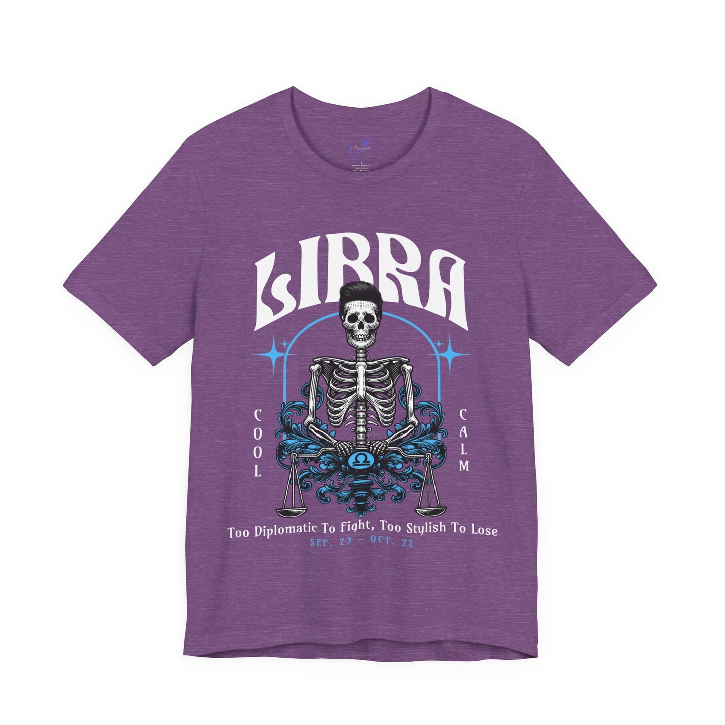 Libra Skeleton Unisex Short Sleeve Tee - Astrology Shirt and Zodiac Gift